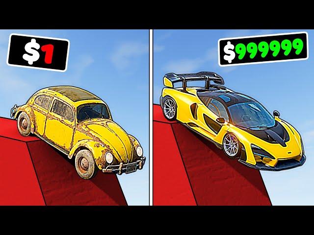 $1 vs $1,000,000 Vehicles Steep Descent in BeamNG.drive