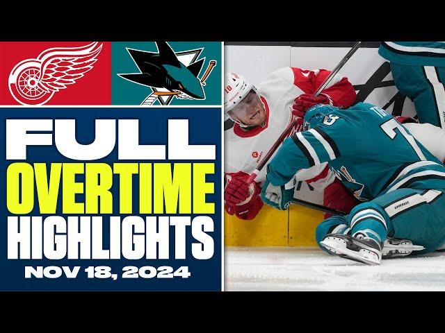 Detroit Red Wings at San Jose Sharks | FULL Overtime Highlights - November 18, 2024