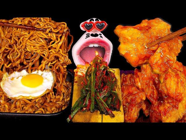 Black Bean Noodles, Supreme Sauce Chicken! ASMR Mukbang Eating Show!