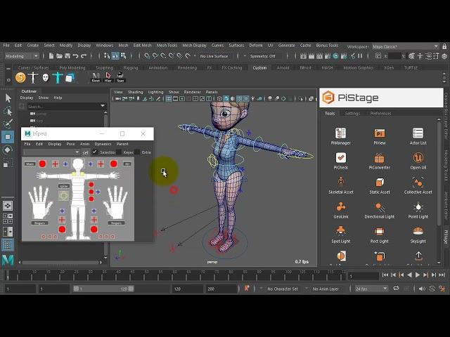 Import Motion to Advanced Skeleton in Pistage 1. Import Character