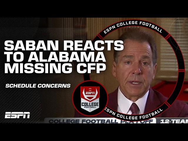 Nick Saban reacts to Alabama MISSING the 2024 College Football Playoff | ESPN CFB