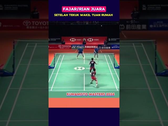 Fajar/Rian Juara Kumamoto Masters 2024 #badminton #bwf #shorts #fajarrian