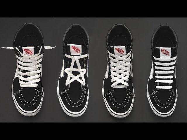 4 Ways How To Lace VANS Sk8-Hi | VANS Sk8-Hi lacing tutorials