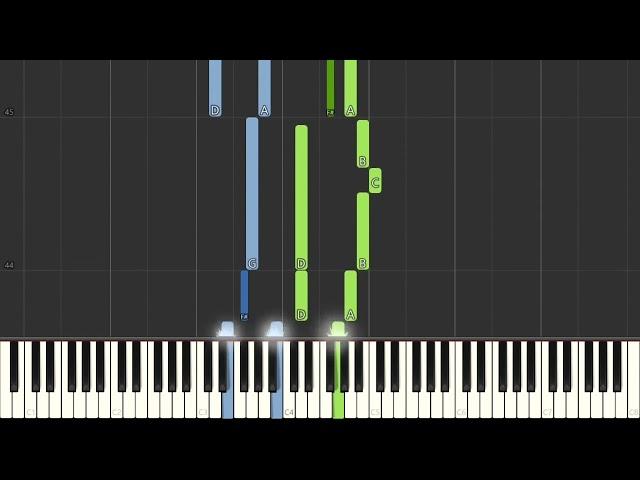 Greensleeves   Traditional English Folksong   Easy Piano   Piano Tutorial