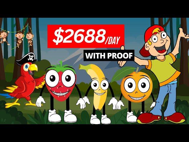 How I Earn $2688 Daily from My Cartoon Animation Faceless YouTube Channel | Make Money Online