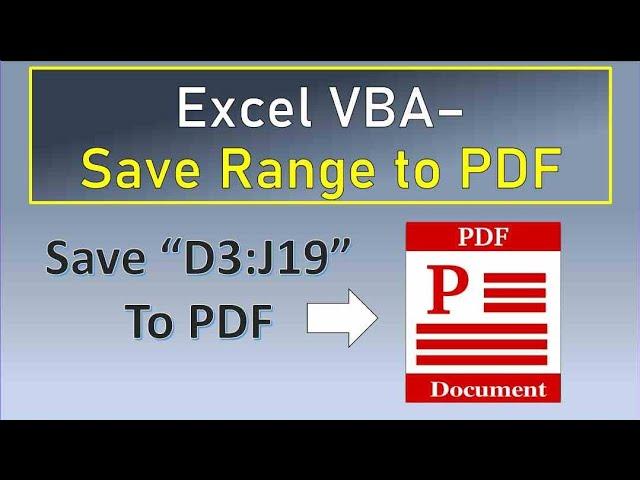 Excel VBA Save Range to PDF