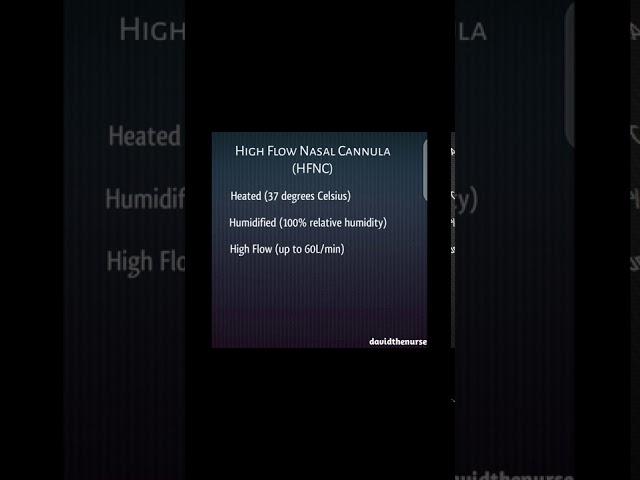 High Flow Nasal Cannula (HFNC).