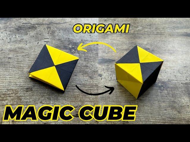 DIY ORIGAMI MAGIC CUBE EASY FOLDING | MAGIC CUBE ORIGAMI TUTORIAL | UNFOLD THE MYSTERY PAPER CRAFT