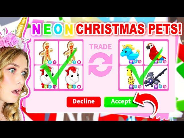 Trading NEON CHRISTMAS PETS ONLY In Adopt Me! (Roblox)