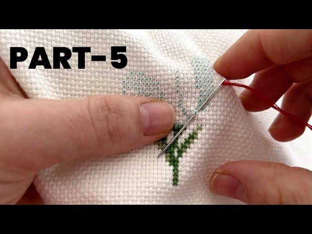 Etamin havlu işleme | Yeni başlayanlar için | cross stitch towel embroidery for beginners | Part-5 |