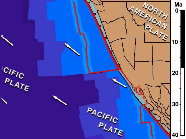 Northeast Pacific and Western North American  Plate Tectonic History, animation