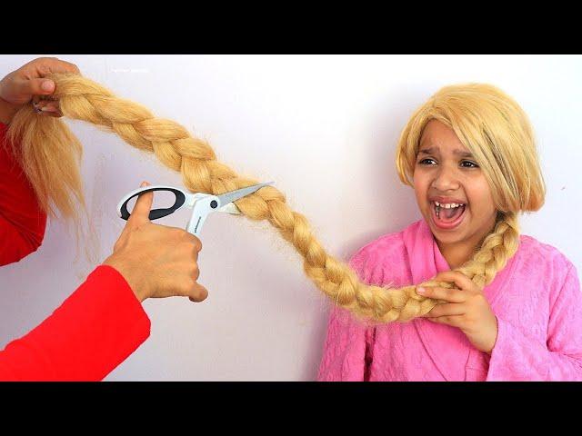 شفا صار شعرها طويل جداً! أفضل القصص المضحكة عن الشعر !pretend play haircut