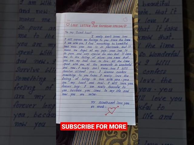 Love Letter For Someone Special | Write letter to someone special