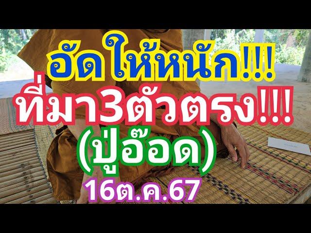 อัดให้หนัก!! ที่มา3ตัวตรง!!! (ปู่อ๊อด) งวด16ต.ค.67