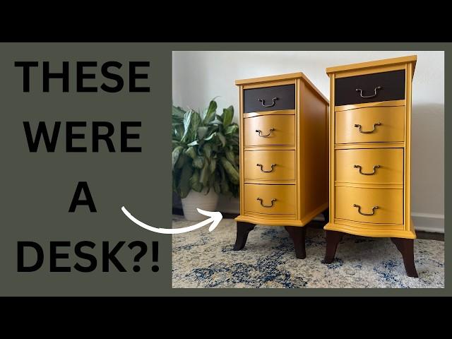 Epic Makeover from Desk to Unique Nightstands | DIY Makeover |VINTAGE REVIVAL CHALLENGE