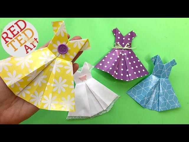 How to Make Origami Dress for Beginners - Easy Paper Dress DIY