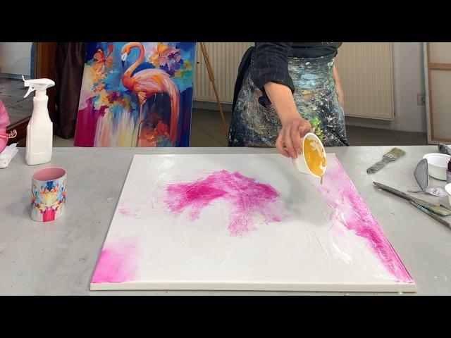 Let it flow! Easy DIY Texture Effective! Abstract techniques - pigment, layering