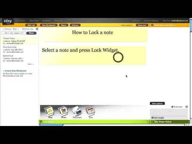 Stixy Tutorial - How To Lock A Note