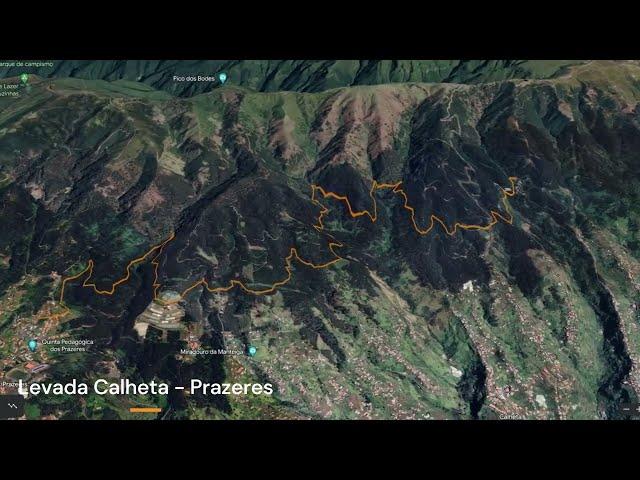 Levada Calheta - Prazeres Trail Map, Walking in Madeira