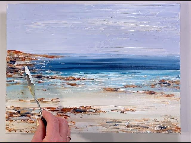 Cornish Seascape | Beach Painting Tutorial | Coastal Abstract Painting | Cornwall Inspired Art