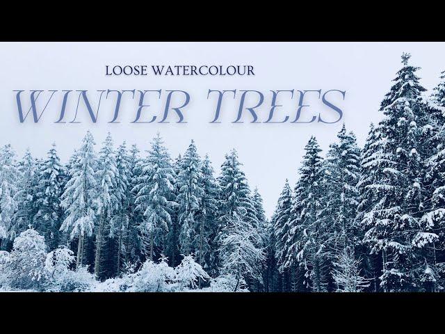 Painting Winter Trees in Watercolor | Loose & Snowy Landscape Tutorial