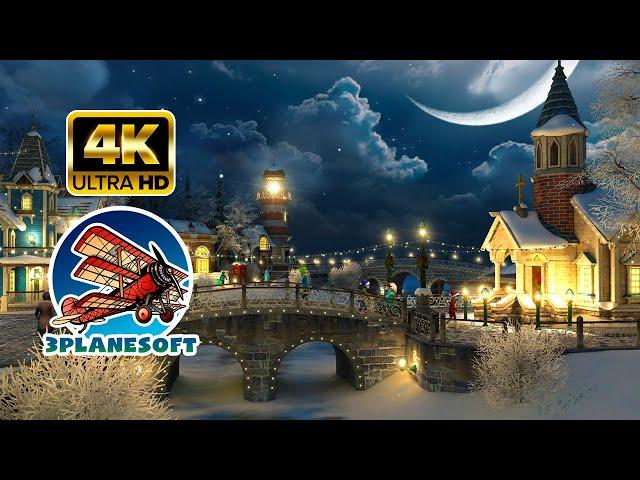 CHRISTMAS VILLAGE 4K 60 FPS: 1 Hour Winter TV Screensaver