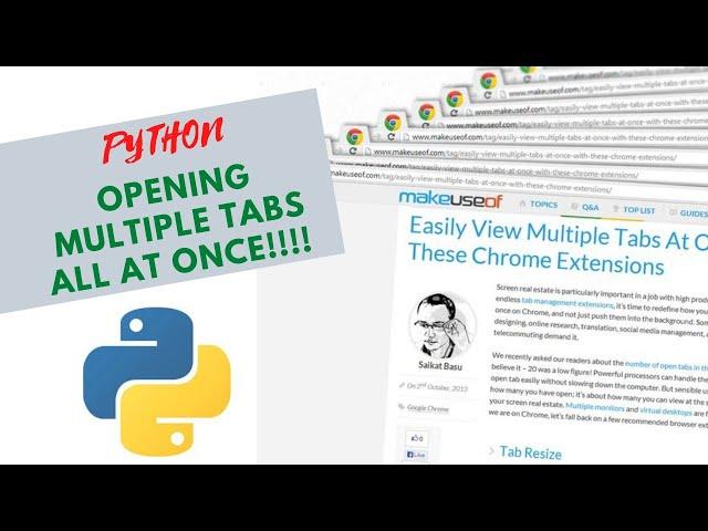 How to open multiple tabs all at once with Python