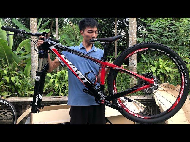 Khui Thùng Xe Đạp Đấu Giá Nhật - Giant MTB carbon bánh 29 - FuJi carbon group điện Ultegra 6770