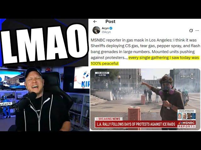 MSNBC Reporter in GAS MASK Says L.A. Riot is "PEACEFUL"?!