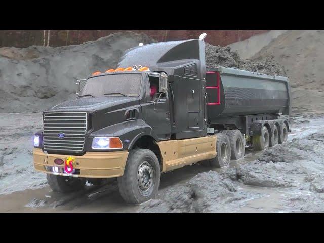 GIANT RC MUD TRUCKS TAKE OVER THE CONSTRUCTION SITE!