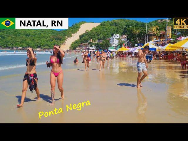  How is Ponta Negra beach in Natal? [4K] beach walk - Rio Grande do Norte, Brazil