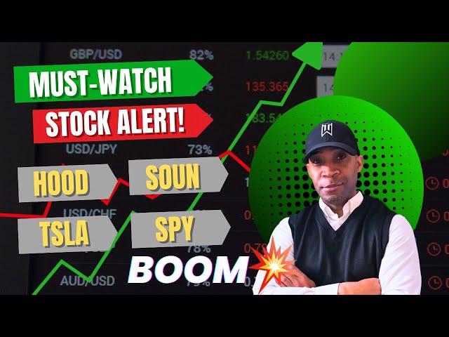 Playing #HOOD #SOFI #SOUN⁉️ Watch ASAP ️ #AVGO #TSLA #SPY- know these levels 