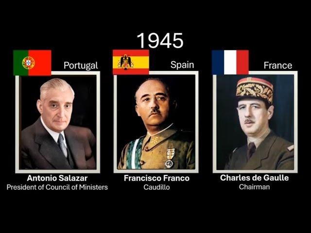 The leaders of Portugal, Spain & France , every year (1516 - 2025)