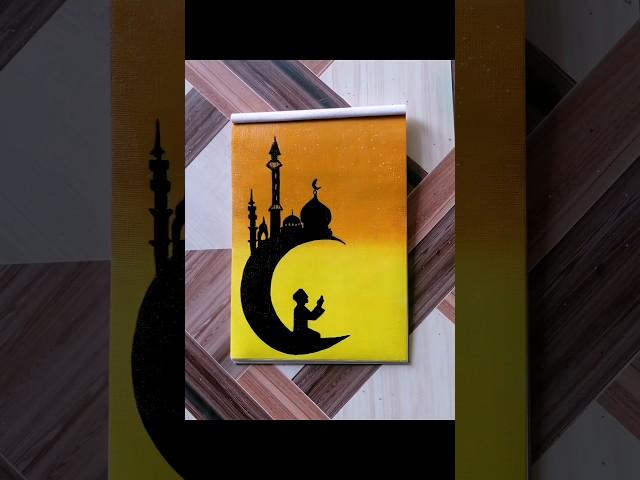painting on dreamy sunset background for beginners #artshort #art #arabiccalligraphy