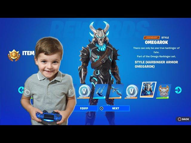 My 10 Year Old Kid Reaction To Me Giving Him NEW Season 5 Battle Pass Unlocking NEW Skin OMEGAROK