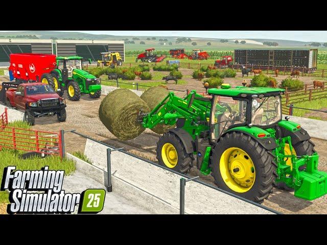 I Build An $2,000,000 CATTLE RANCH From SCRATCH! | Farming Simulator 25