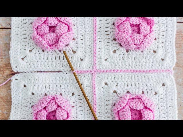 Joining Crochet Squares (Flat Slip Stitch Seam)