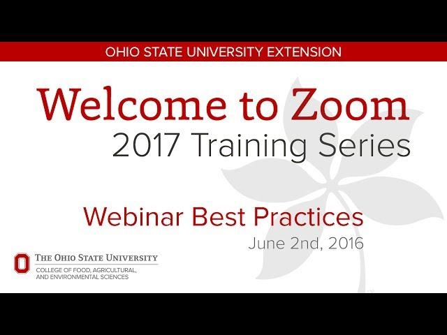 Webinar Best Practices via Zoom