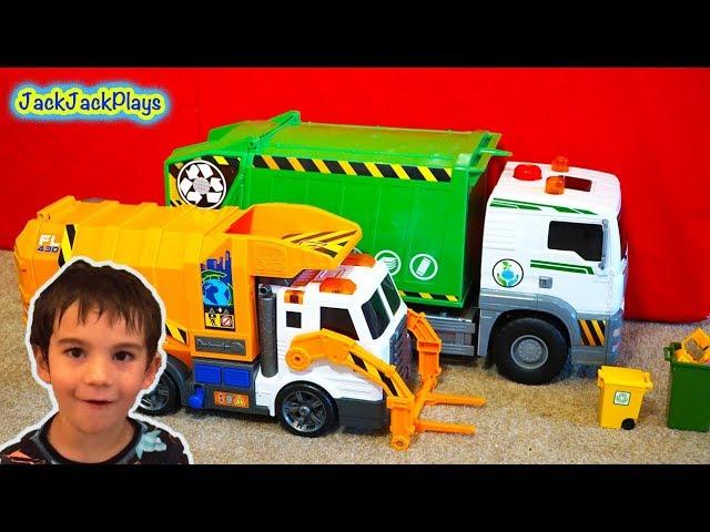 Garbage Trucks for Kids! Surprise Toys Unboxing | JackJackPlays