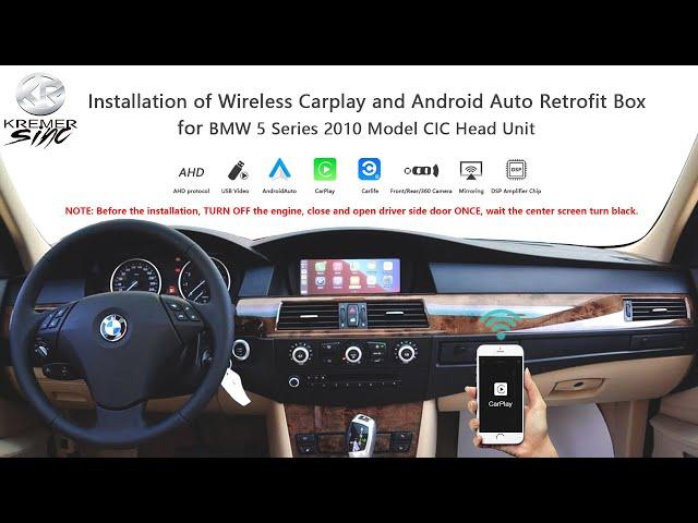 kSmart Box Wireless Carplay Installation for BMW 5 Series CIC 2010 Model Support Wireless Mirroring