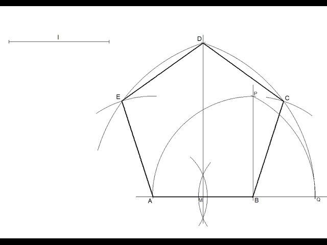 How to draw a regular pentagon knowing the length of one side