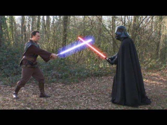Original Darth Vader (Dave Prowse) has a Lightsaber Fight with Christian O'Connell