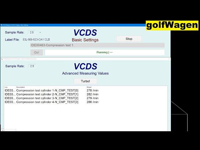 VCDS cylinder Compression Test