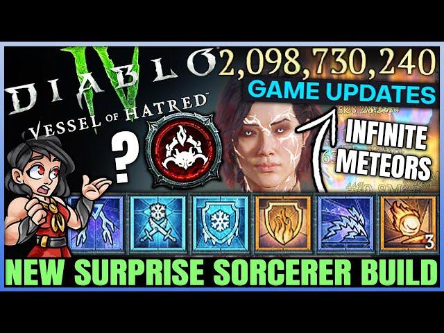 Diablo 4 - New Best Buffed BILLION DAMAGE Sorcerer Meteor Build - S6 Super Speed Armageddon Guide!