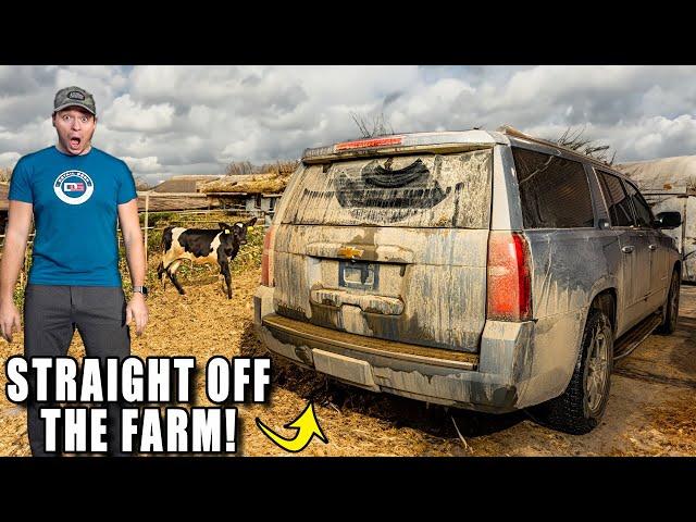 Cleaning a Farm Girl's Kid-Trashed Suburban!