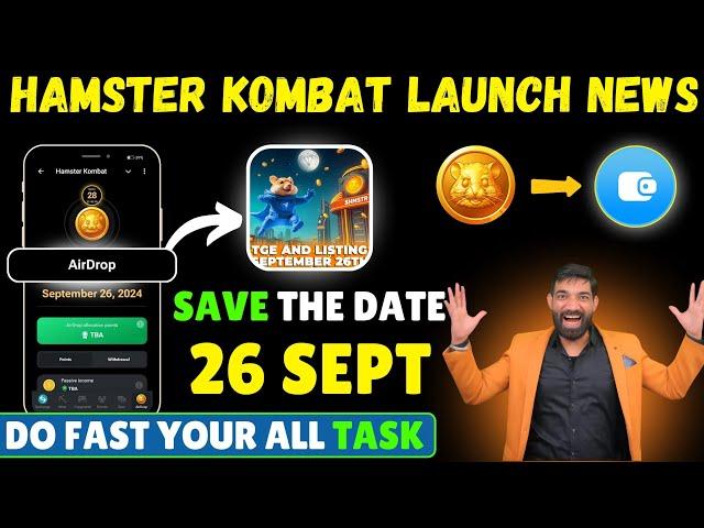 Hamster Kombat Launching 26th September  | Hamster Kombat TGE, Distribution, Withdrawal Updates