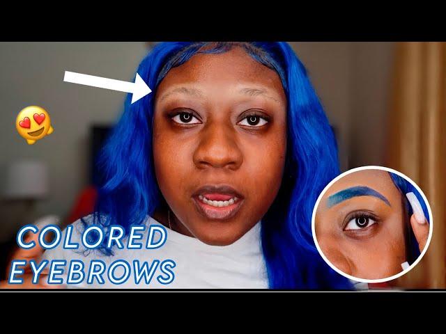 TURNING MY EYEBROWS BLUE| How to Do Colored Eyebrows with Eyeshadow