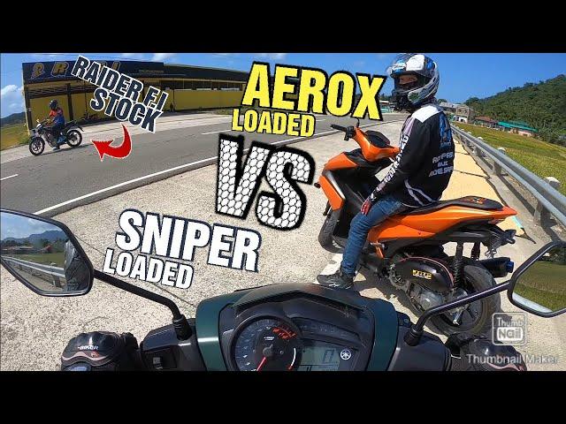 YAMAHA SNIPER150 vs YAMAHA AEROX155 | DRAG RACE l WITH IDOL NGOKZONED l