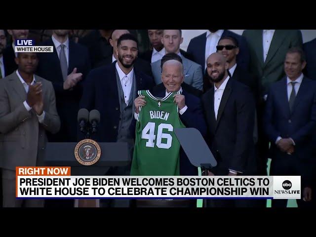 LIVE: President Joe Biden welcomes Boston Celtics to White House to celebrate championship win