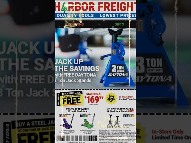 Free Daytona Jack Stands With Daytona Jack Purchase at Harbor Freight